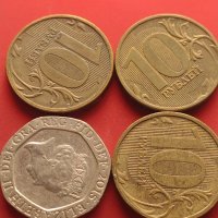 Четири монети рубли ,пенита различни години и номинали за КОЛЕКЦИОНЕРИ 41576, снимка 1 - Нумизматика и бонистика - 43029278