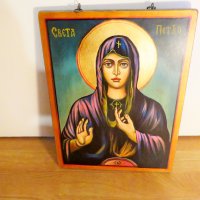 Стара православна икона на Света Петка  - Света Петка е покровителка на брака и плодовитостта., снимка 1 - Икони - 36906417