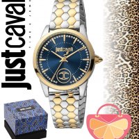 JUST CAVALLI 🍊 Дамски часовник "GOLD & SILVER – BLUE & CRYSTALS" нов с кутия и 2г. гаранция, снимка 1 - Дамски - 40109955