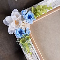 Декорирана рамка с нежни цветя за снимка , снимка 2 - Подаръци за кръщене - 38997810