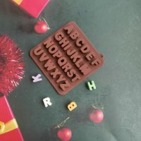 Латиница Азбука Букви дълбок силиконов молд форма фондан шоколад гипс бонбони декор, снимка 6 - Форми - 38186269