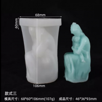 3D Майка с бебе жена силиконов молд форма калъп свещ гипс декор смола