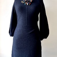 Talbots черна малка секси рокля плетиво 100% мерино , снимка 2 - Рокли - 43887293