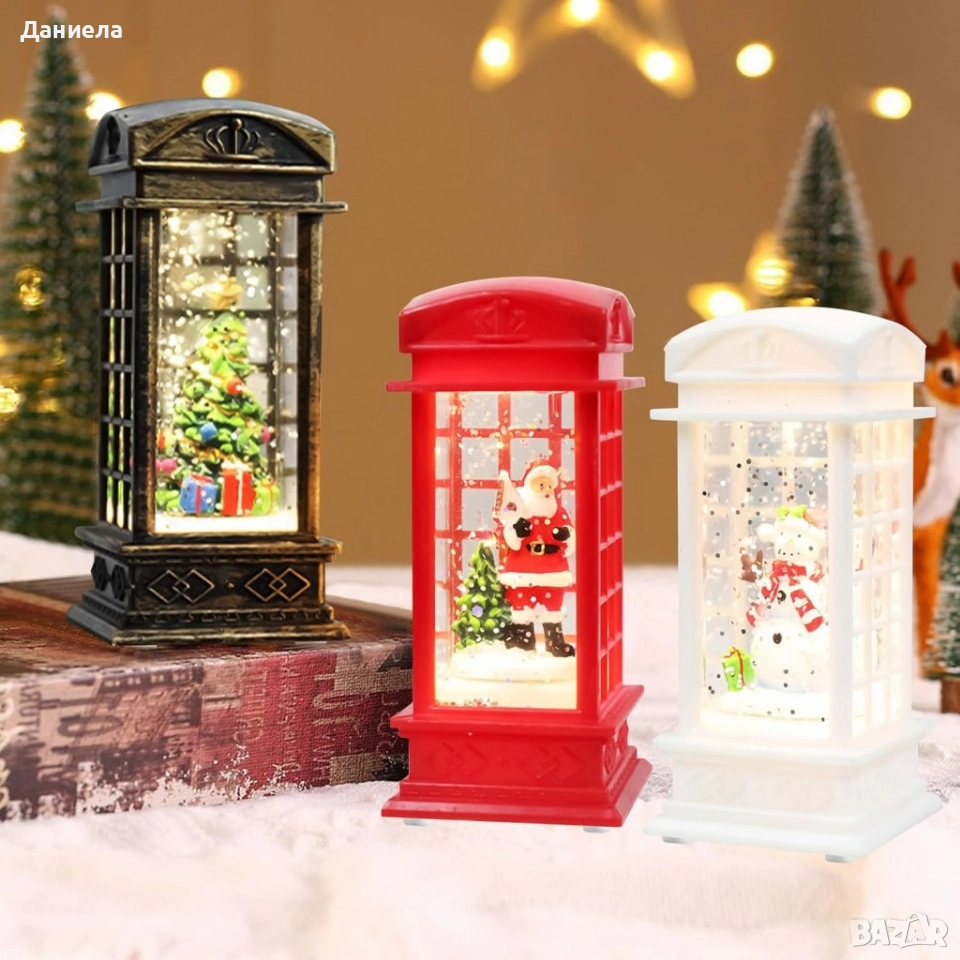 Коледна снежна лампа с LED светлина – празнична магия за уютен дом и топъл коледен дух, снимка 1