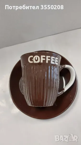 Чаши за кафе с чинийка, нови, снимка 1