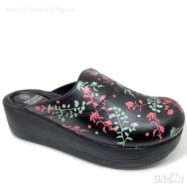 Медицински чехли GEZER черен принт 37/41, снимка 1