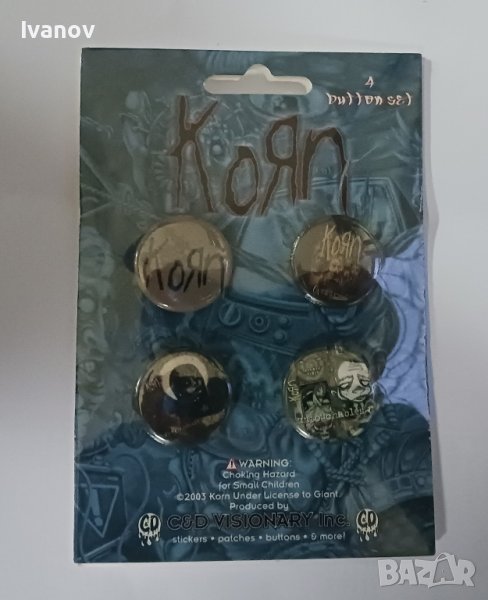 Нови два сета значки Machine Head KORN, снимка 1