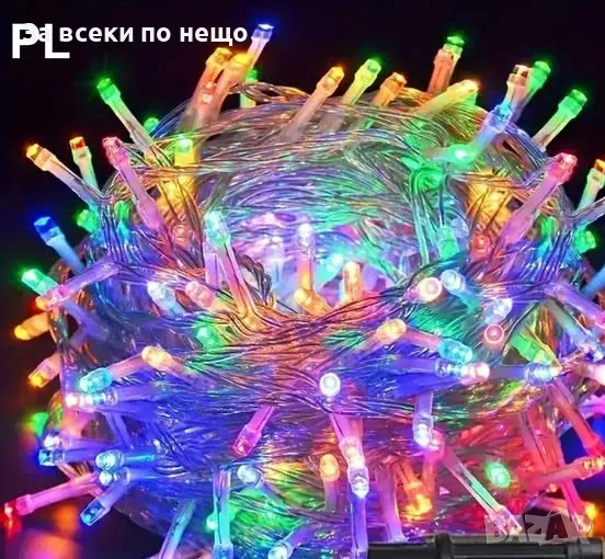 Коледни LED кристални лампички 10 м., снимка 1