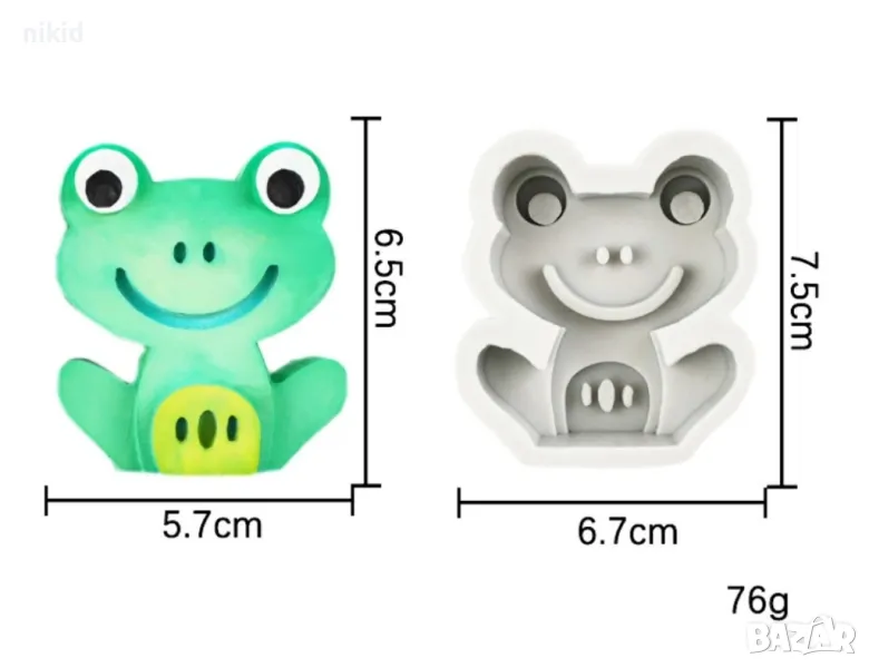 Жаба дълбок силиконов молд форма за свещ сапун гипс шоколад кубчета с имена декор, снимка 1