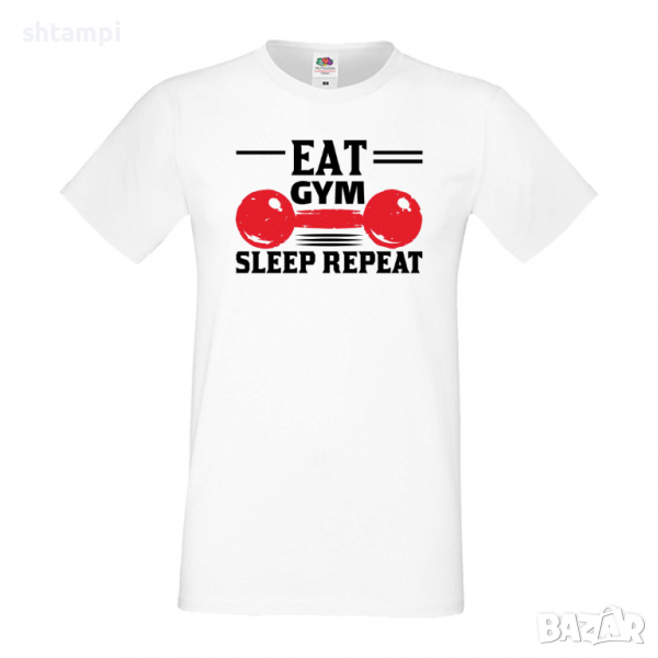 Мъжка тениска Eat Gym Sleep Repeat,Фитнес.спорт,Щанги,Тренировки,Спортуване,Gym., снимка 1