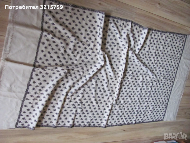 Покривка, ръчна бродерия , монограм 185х 92см., снимка 1