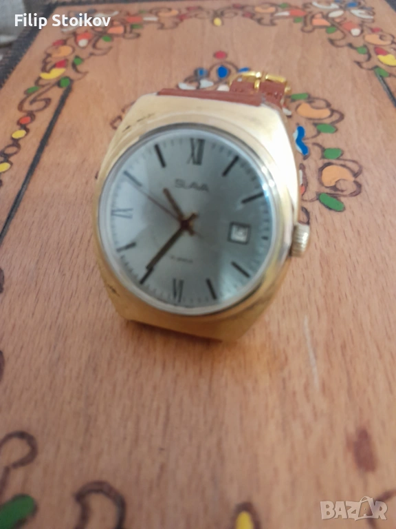 Мъжки часовник  Слава  позлатен, снимка 1