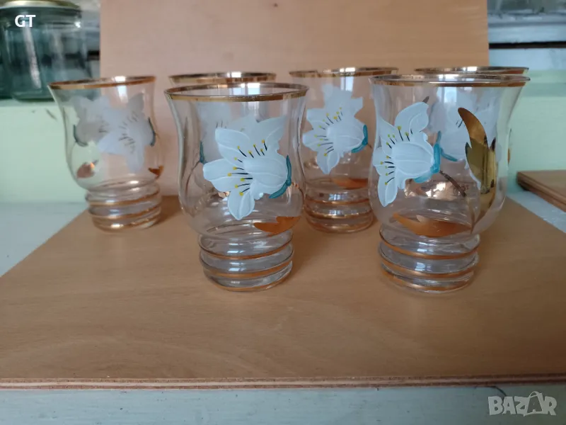 Чаши за безалкохолно от 50-те, фино стъкло, снимка 1