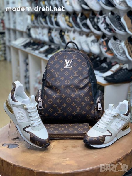 Дамски комплект спортни обувки портфейл и раница Louis Vuitton код 21, снимка 1