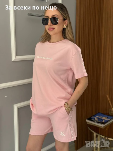 Calvin Klein Дамски Летен Памучен Спортен Комплект С Бродирано Лого🔝Дамски Спортен Екип Код A716, снимка 1