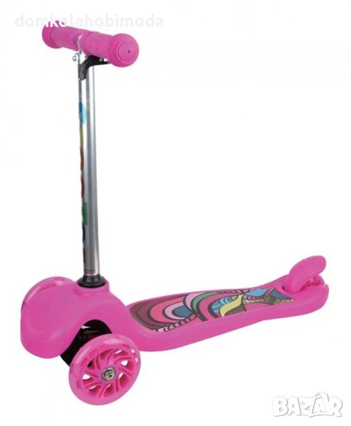 Тротинетка с три гуми, 50Kg. Регулируема височина до 64 см,Светещи гуми, снимка 1