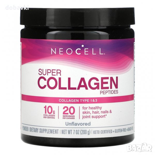 Колаген Неосел на прах, Neocell, Super Collagen Peptides, Unflavored, 200 g, снимка 1