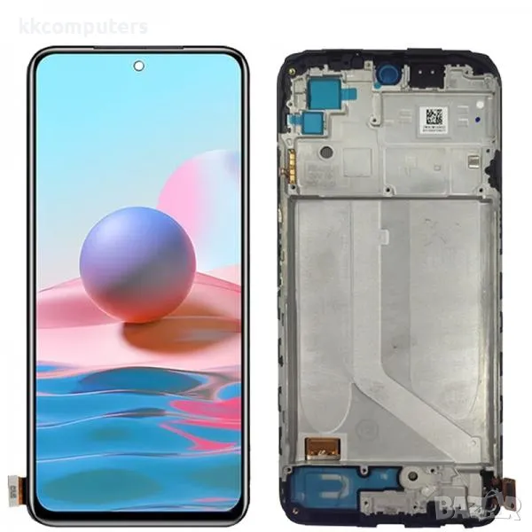 LCD Дисплей за Xiaomi Redmi Note 10S (2021) 560002K7BN00 / Тъч скрийн / Рамка / Черен / Service pack, снимка 1