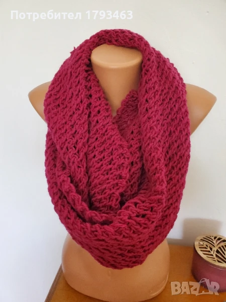 Ръчно плетен дамски кръгъл шал, снимка 1