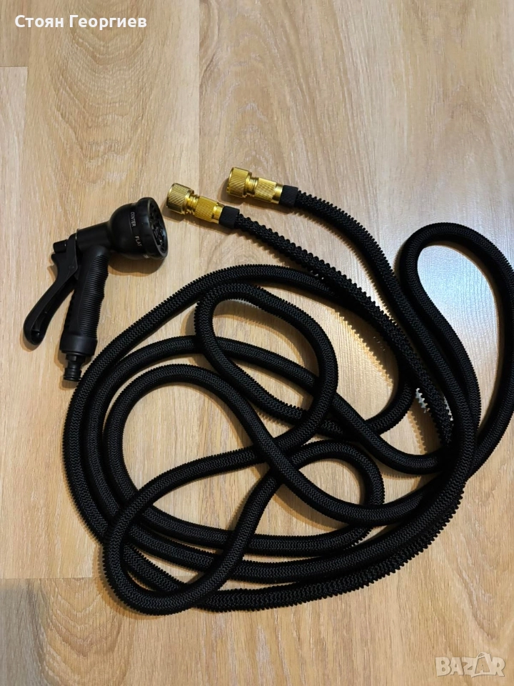 Разтегателен маркуч с пистолет за поливане 15м, снимка 1