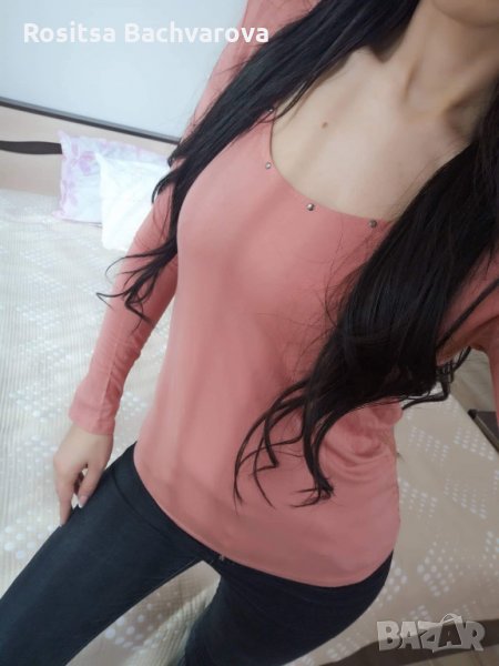 Розова блузка с дантелен гръб, S размер, снимка 1