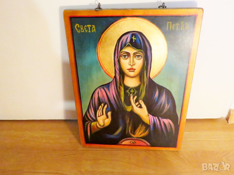 Стара православна икона на Света Петка  - Света Петка е покровителка на брака и плодовитостта църква, снимка 1