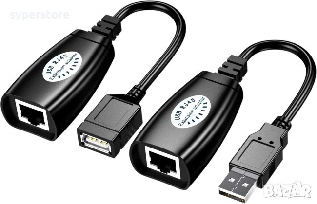 Преходник удължител USB през лан кабел Digital One SP00526 до 40-50м дистанция PC с USB устройства, снимка 1