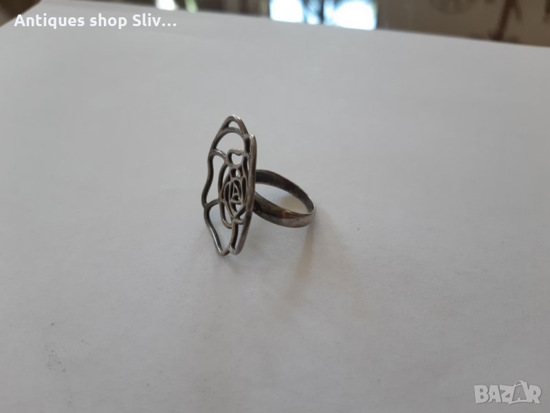 Сребърен пръстен във фората на цвете. №0149, снимка 1