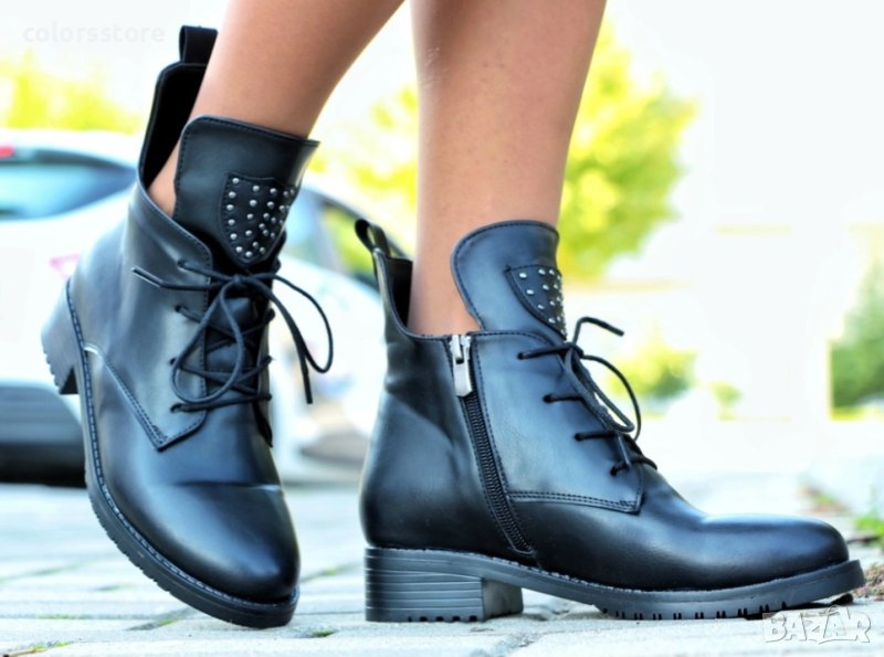 Равни боти - черна кожа - 405, снимка 1