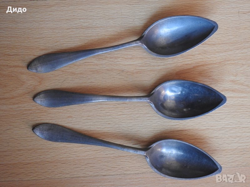  3 бр. готически калаени оловни лъжици пютър pewter, снимка 1