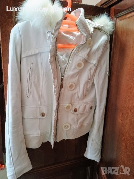 Бяло яке естествена кожа, снимка 1