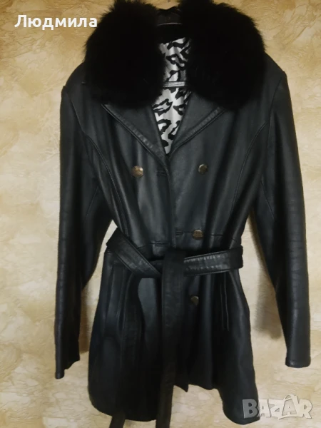 Кожено яке,висок клас с подплата и сатенен хастар,две яки,еко и лисица, снимка 1