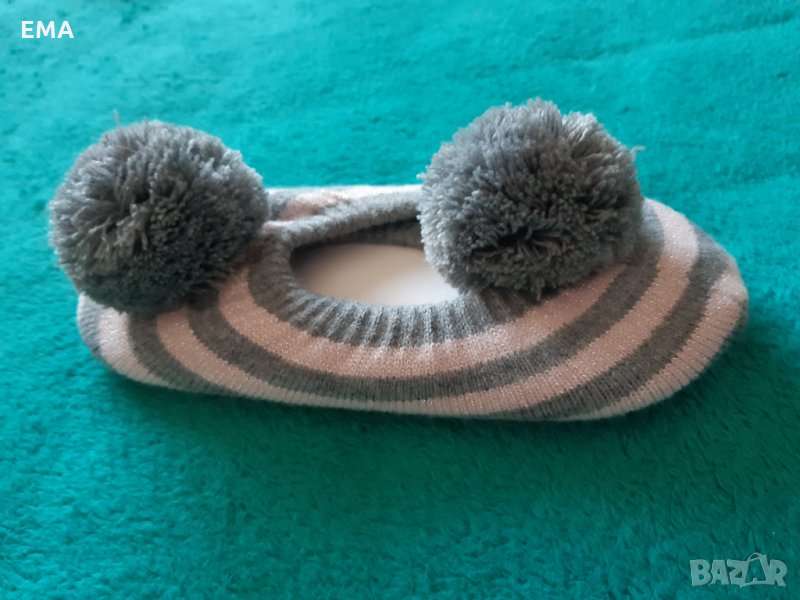 Чехли - НОВИ и Домашни меки пантофки с помпони и красиви розови декорации №37-38 , снимка 1