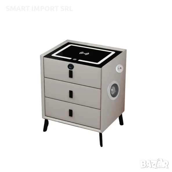 Интелигентно нощно шкафче Smart Heater, USB и Type-C порт, Bluetooth, бял, снимка 1