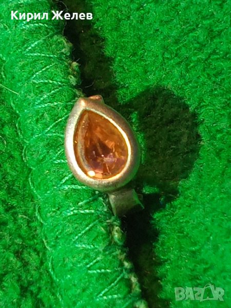 GOLDEN-YELLOW IMPERIAL TOPAZ Скъпоценна СРЕБЪРНА ОБЕЦА Сребро 925 с ЮВЕЛИРНО ФАСЕТИРАН ТОПАЗ 40217, снимка 1