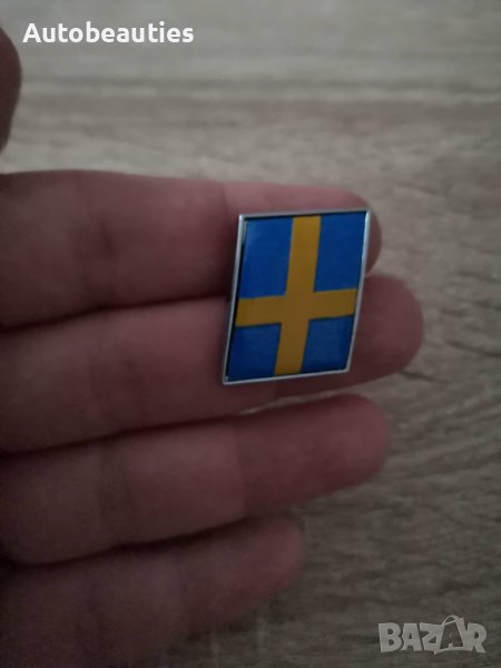 метална емблема шведски флаг за Волво Volvo, снимка 1