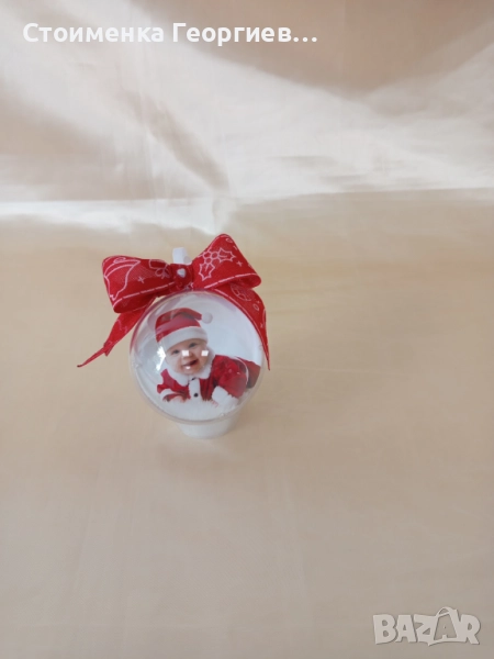 Коледна двустранна топка със снимка , снимка 1