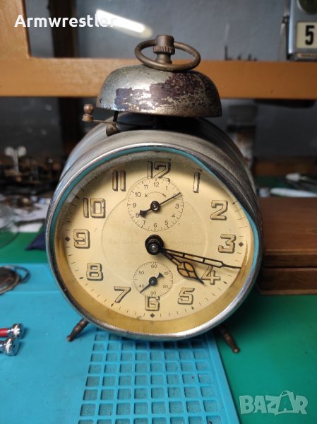 Немски Механичен Часовник Будилник Хамбург Американ , снимка 1
