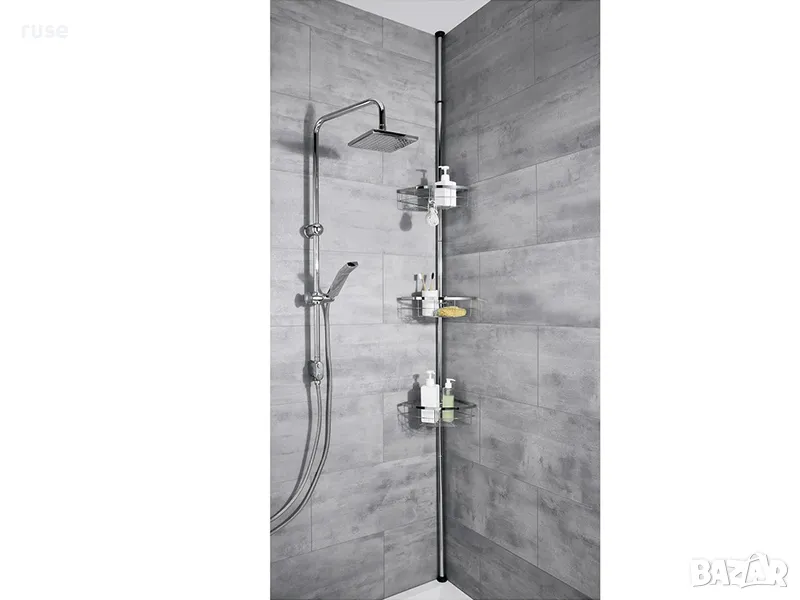 НОВИ! Телескопична етажерка за баня 3 рафта 25.5х123-260 см , снимка 1