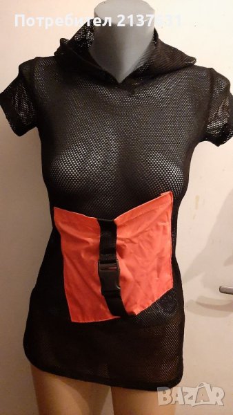 МРЕЖЕСТА БЛУЗА с Качулка  - Ръст 140, снимка 1