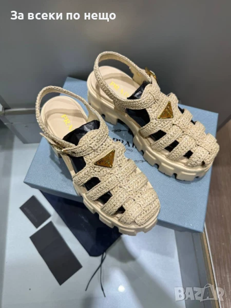 Prada Дамски Бежови Сандали Прада Код P1070, снимка 1