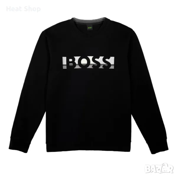 Мъжка блуза BOSS Cotton-blend Artwork Logo Black Sweatshirt, снимка 1