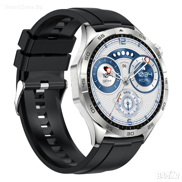 Смарт фитнес часовник Lemfo HK4, Сребрист, снимка 1