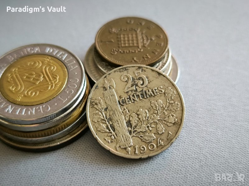 Mонета - Франция - 25 сентима | 1904г., снимка 1