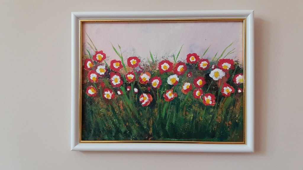 Картина"Полски цветя ",акрил,авторска в Картини в гр. Пазарджик -  ID26380854 — Bazar.bg