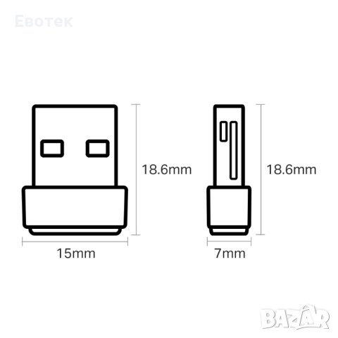 TP-LINK Archer T2U Nano AC600, снимка 5 - Мрежови адаптери - 43942522