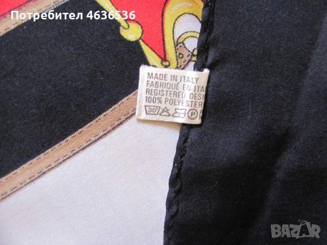 Винтидж Дамски шал MARC LAURY PARIS , 76х76см., снимка 3 - Шалове - 53258800