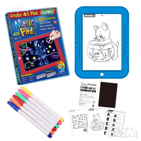 Светещ таблет за рисуване Magic Sketch Pad, снимка 6 - Рисуване и оцветяване - 42995399