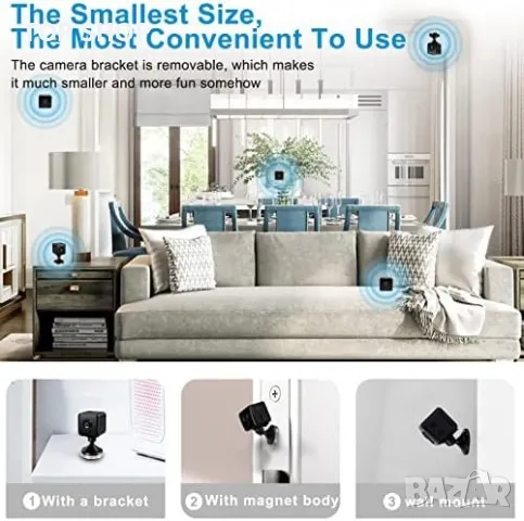 Нова Шпионска мини скрита камера за сигурност наблюдение охрана дом 4K HD, снимка 6 - Аналогови камери - 49265193