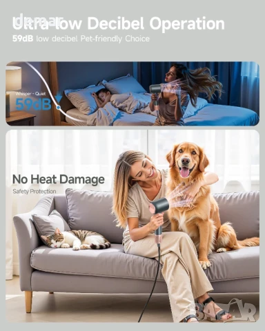 Сешоар KAITOL, 2000W професионален високоскоростен сешоар с 4 настройки за топлина и 2 скорости, снимка 8 - Сешоари - 50797445